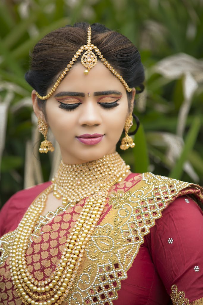 Bridal Makeup in Woman in Red Top